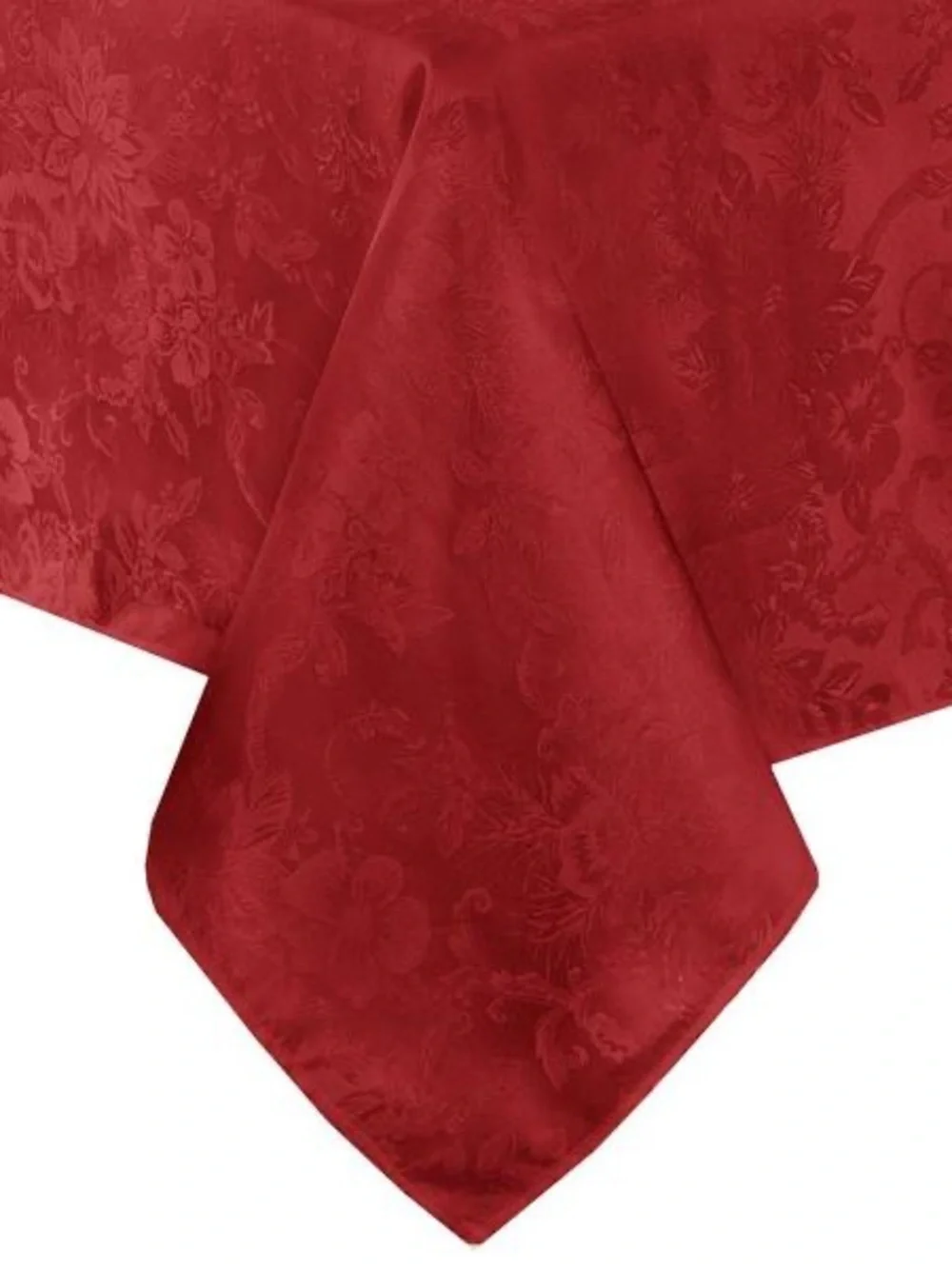 Classic Red Floral Jacquard Tablecloth